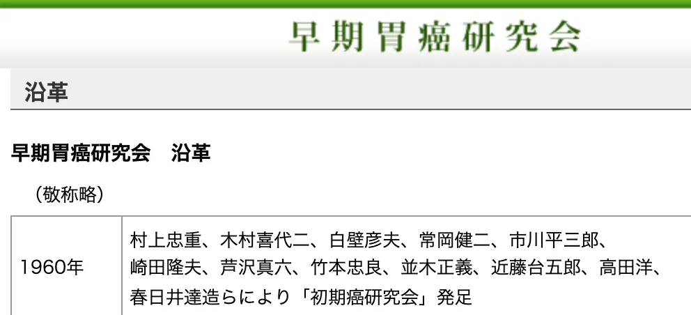 早期胃癌研究会のスポンサー、エーザイのホームページのスクショ